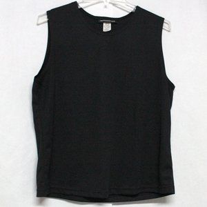 Women's Large Basic Everyday Sleeveless Black Top